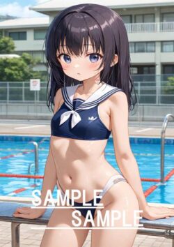 storeafi00368ljby26ku40 A4サイズ （高画質）ポスター オリジナル アニメ キャラ 同人 水着