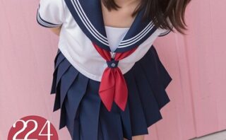 夕暮れ線路のJK後ろ姿